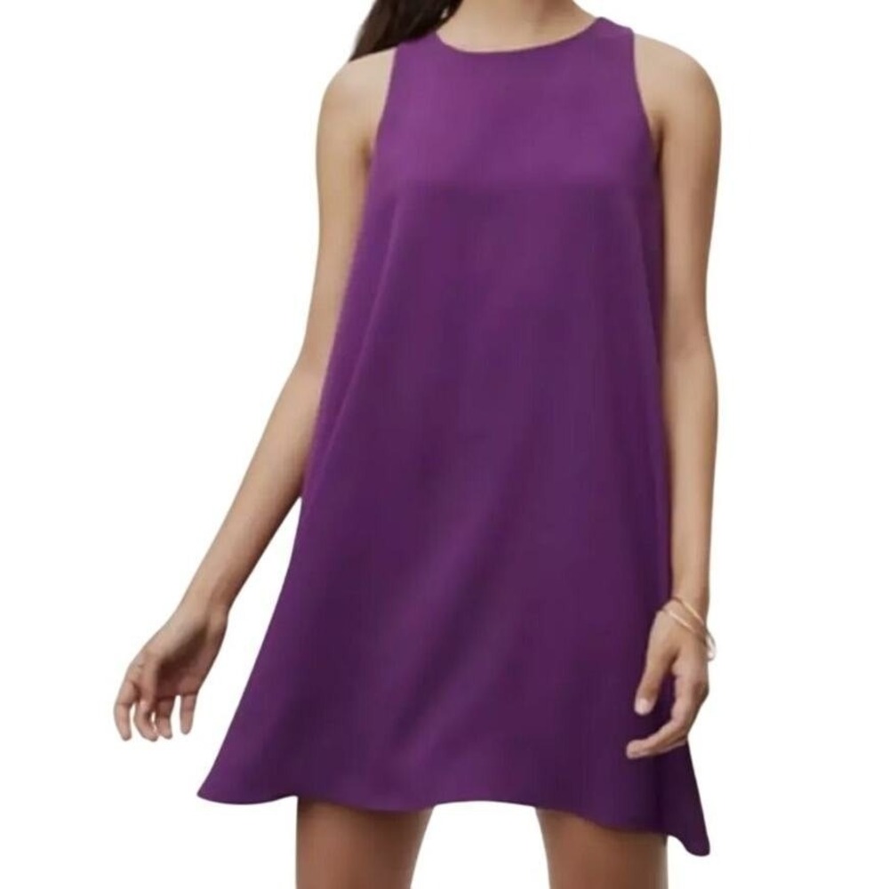 LOFT Purple Swing Dress Petite Large Sleeveless Trapeze Mini Casual Summer